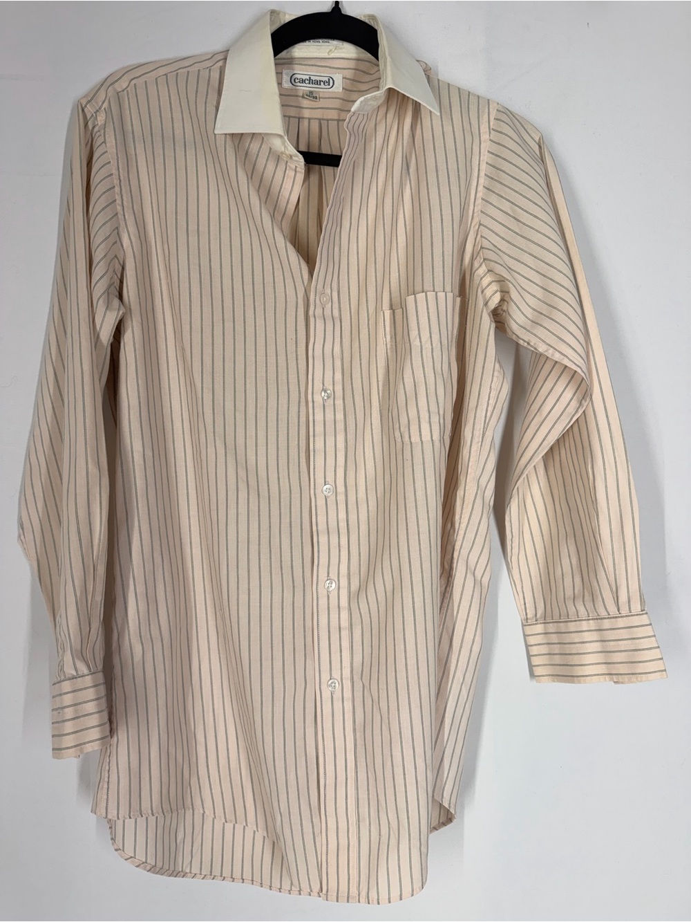 Cacharel Men’s Cream Striped Dress Shirt